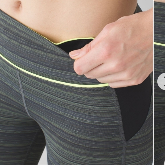 Lululemon Pace Rival Crop 22" Size 4 Green/Grey - Picture 5 of 12